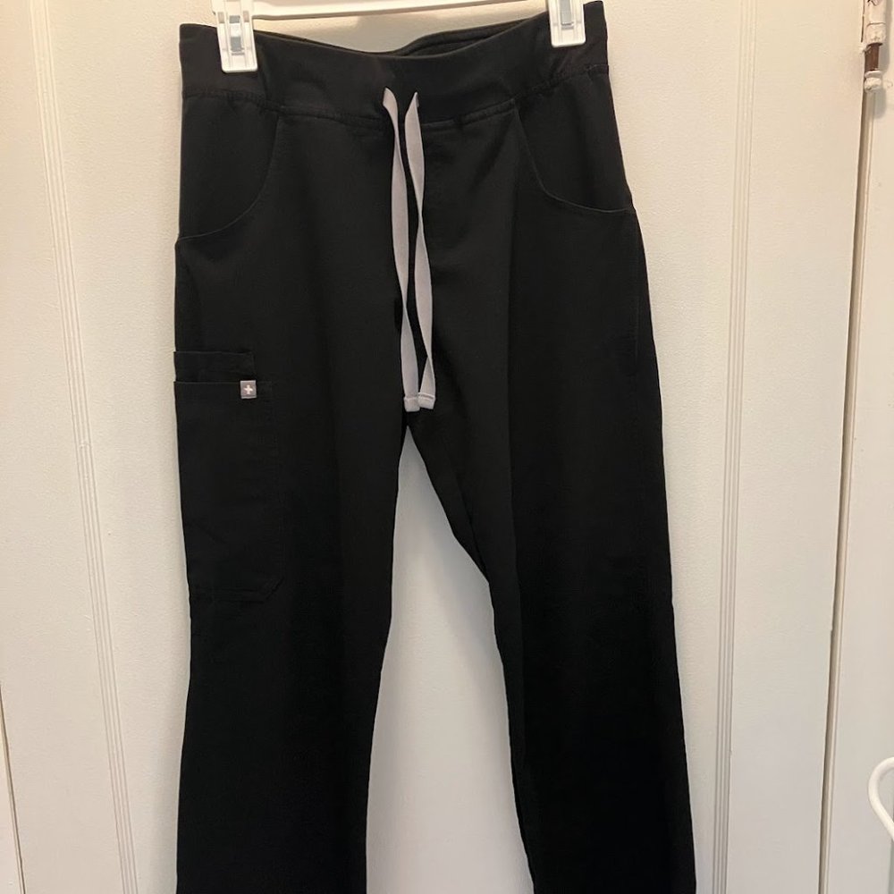 Figs Kade Cargo Scrub Pants Black Small S